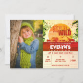 Boho Safari Dieren Vier Ooit Wilde Foto Verjaardag Kaart (Voorkant)