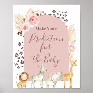 Boho Safari Dierenvoorspellingen voor baby Poster