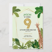 Boho Safari Dierlijke Giraffe Geometrische Verjaar Kaart (Voorkant)