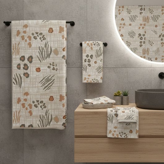 Boho Safari Dierprinten Weefsel ID1274 Bad Handdoek