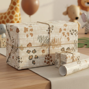 Boho Safari Dierprinten Weefsel ID1274 Cadeaupapier