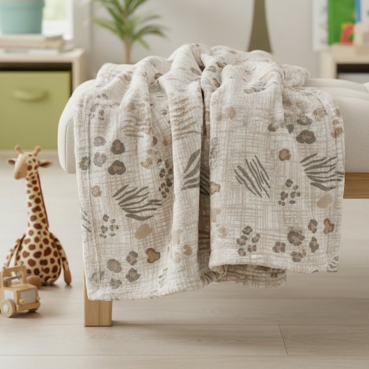 Boho Safari Dierprinten Weefsel ID1274 Fleece Deken