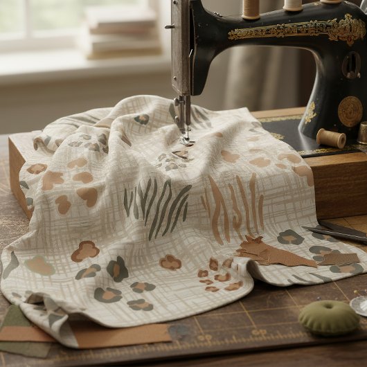 Boho Safari Dierprinten Weefsel ID1274 Stof