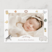 Boho Safari Foto Geboorteaankondiging Briefkaart (Voorkant)