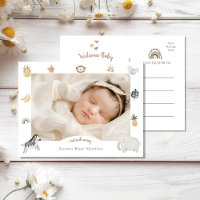 Boho Safari Foto Geboorteaankondiging Briefkaart