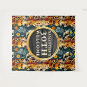 Boho Safari Giraffe 30e Verjaardag Welkom Wandkleed (Voorkant (horizontaal))