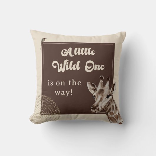 Boho Safari Giraffe Baby Shower Kussen (Voorkant)