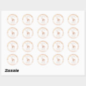 Boho Safari Giraffe Baby shower Ronde Sticker (Vel)