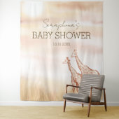 Boho Safari Giraffe Baby shower Wandkleed (In situ)