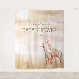 Boho Safari Giraffe Baby shower Wandkleed