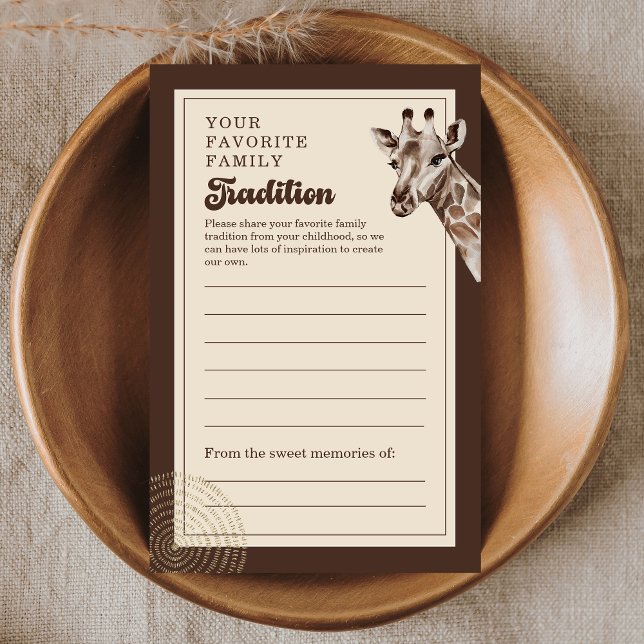 Boho Safari Giraffe Familie Traditie Advies Kaart (Creator heeft geüpload)