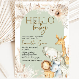 Boho Safari Hallo Baby Baby Shower Kaart