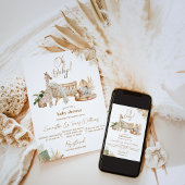 Boho Safari Kwekerij Genderneutraal Baby shower Kaart