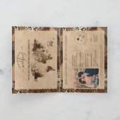 Boho Safari Leopard Wedding Passport World Map (Binnen)