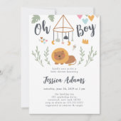 Boho Safari Lion Baby Boy Baby shower Kaart (Voorkant)