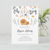 Boho Safari Lion Baby Boy Baby shower Kaart (Staand voorkant)