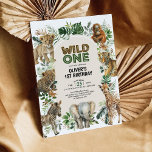 Boho Safari Oerwoud Animals Wild Eén eerste verjaa Kaart<br><div class="desc">Op zoek naar de perfecte uitnodiging om je eerste verjaardag te vieren? Kijk niet verder dan onze uitnodiging van de 'Wild One' partij! Met schattige safari's en luiftige tropische bladeren zet deze uitnodiging de toon voor een wild en met plezier gevierd feest. Met klantgerichte teksten, kunt u de uitnodiging met...</div>