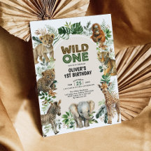 Boho Safari Oerwoud Animals Wild Eén eerste verjaa