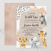 Boho Safari Party Dieren Jongen Baby shower Kaart (Voorkant / Achterkant)