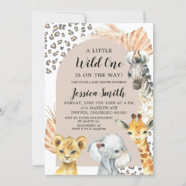 Boho Safari Party Dieren Jongen Baby shower Kaart