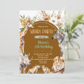 Boho safari party invitation kaart (Staand voorkant)