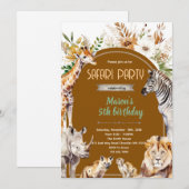 Boho safari party invitation kaart (Voorkant / Achterkant)