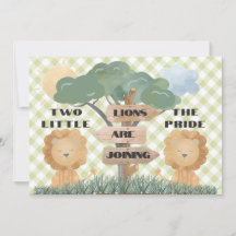 Boho Safari Twin Baby Lion Cubs Baby shower
