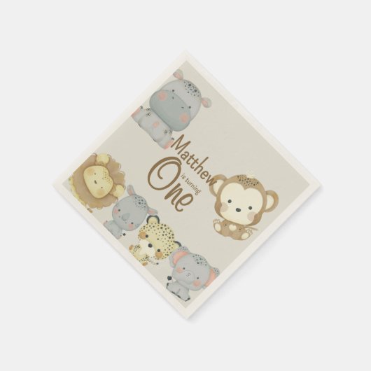 Boho Safari Verjaardag servetten (Hoek)