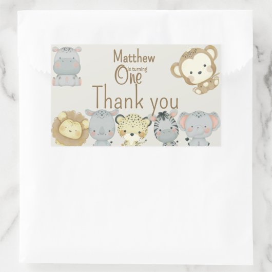 Boho Safari Verjaardag Sticker (Tas)