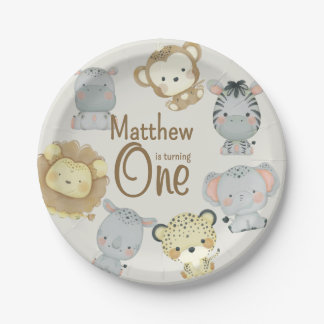 Boho Safari Verjaardagspapier Bord