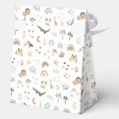 Boho Safari Watercolor Baby Borrel Bedankdoosjes (Achterkant)