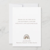 Boho Safari Waterverf Baby shower Bedankkaart (Achterkant)