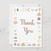 Boho Safari Waterverf Baby shower Bedankkaart (Voorkant)