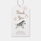 Boho Safari Waterverf Baby shower Bedankt Cadeaulabel (Achterkant)