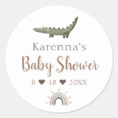 Boho Safari Waterverf Baby shower Envelope Seal Ronde Sticker (Voorkant)