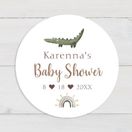 Boho Safari Waterverf Baby shower Envelope Seal Ronde Sticker