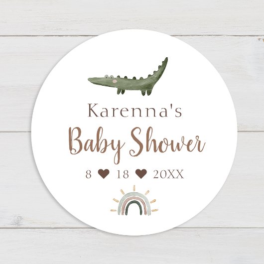 Boho Safari Waterverf Baby shower Envelope Seal Ronde Sticker