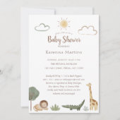 Boho Safari Waterverf Baby shower Kaart (Voorkant)