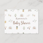 Boho Safari Waterverf Baby shower Luier Raffle Informatiekaartje (Achterkant)