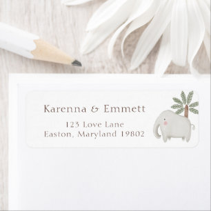 Boho Safari Waterverf Baby shower retouradres Etiket