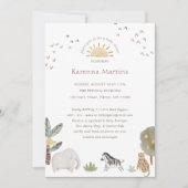 Boho Safari Waterverf Genderneutraal Baby shower Kaart (Voorkant)