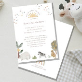 Boho Safari Waterverf Genderneutraal Baby shower Kaart