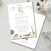 Boho Safari Waterverf Het is een Boy Baby shower Kaart