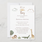 Boho Safari Waterverf Het is een Boy Baby shower Kaart (Voorkant)