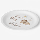 Boho Safari Waterverf Het is een Boy Baby shower Papieren Bordje (Gekanteld)