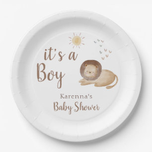 Boho Safari Waterverf Het is een Boy Baby shower Papieren Bordje