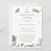Boho Safari Waterverf Little Wild One Baby shower Kaart (Voorkant)