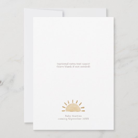 Boho Safari Waterverf Oh Baby shower Kaart (Achterkant)