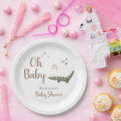 Boho Safari Waterverf Oh Baby shower Papieren Bordje (Feest)