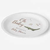 Boho Safari Waterverf Oh Baby shower Papieren Bordje (Gekanteld)